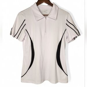 Jack Smith Short Sleeve 1/4 Zip Athletic Golf Polo Shirt in White Size M